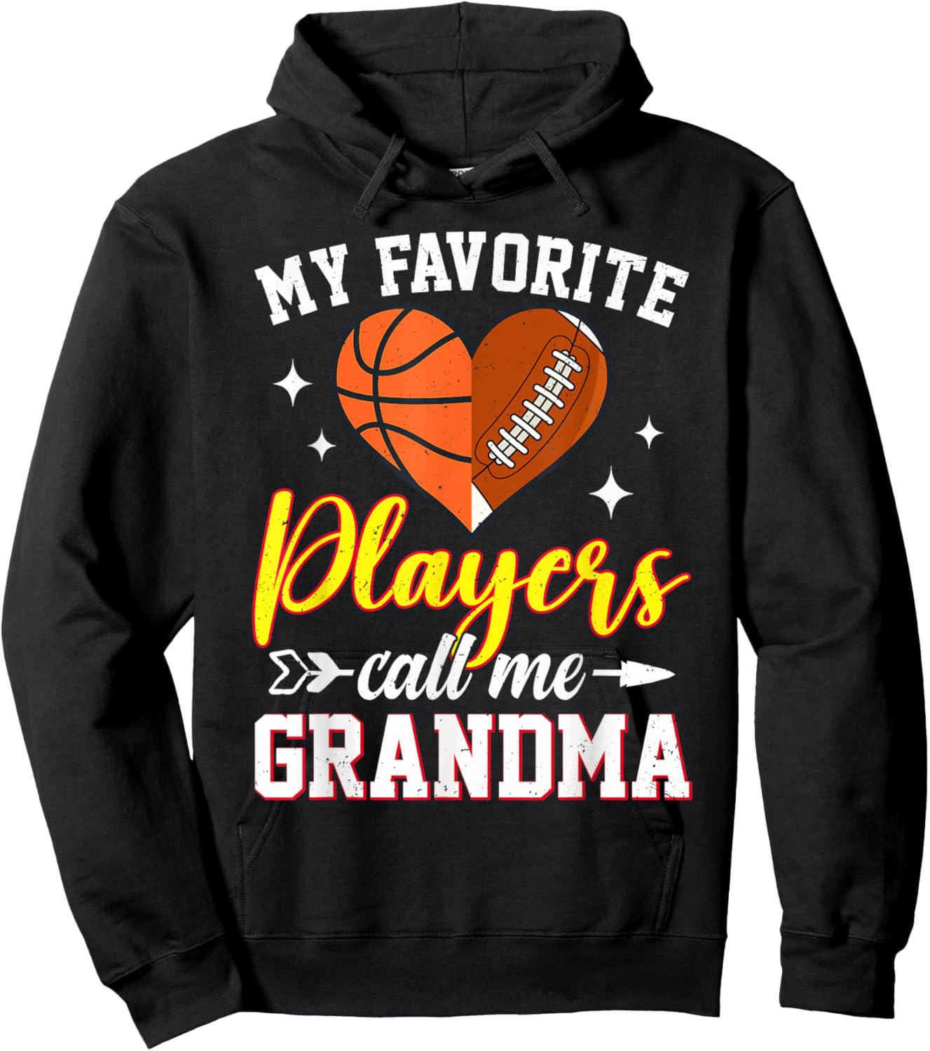 My Favorite Basketball Football Players Call Me Grandma Hoodie - Hoodie | Black