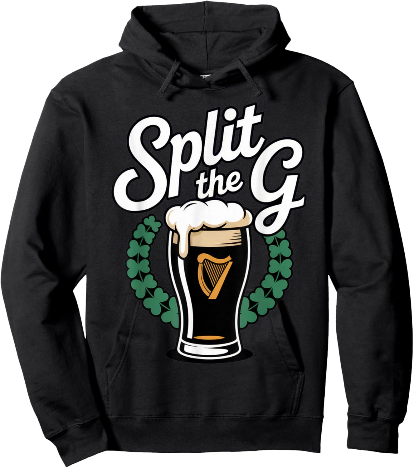 Split The G for Beer Lovers with Irish Vibes on St. Hoodie - Hoodie | Black
