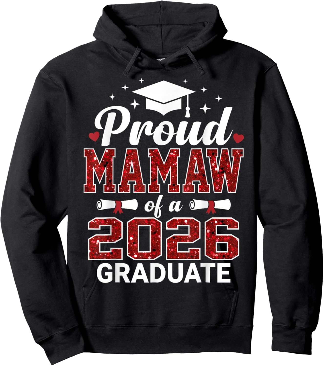 Proud Mamaw of a 2026 Graduate Senior Graduation Year Hoodie - Hoodie | Black