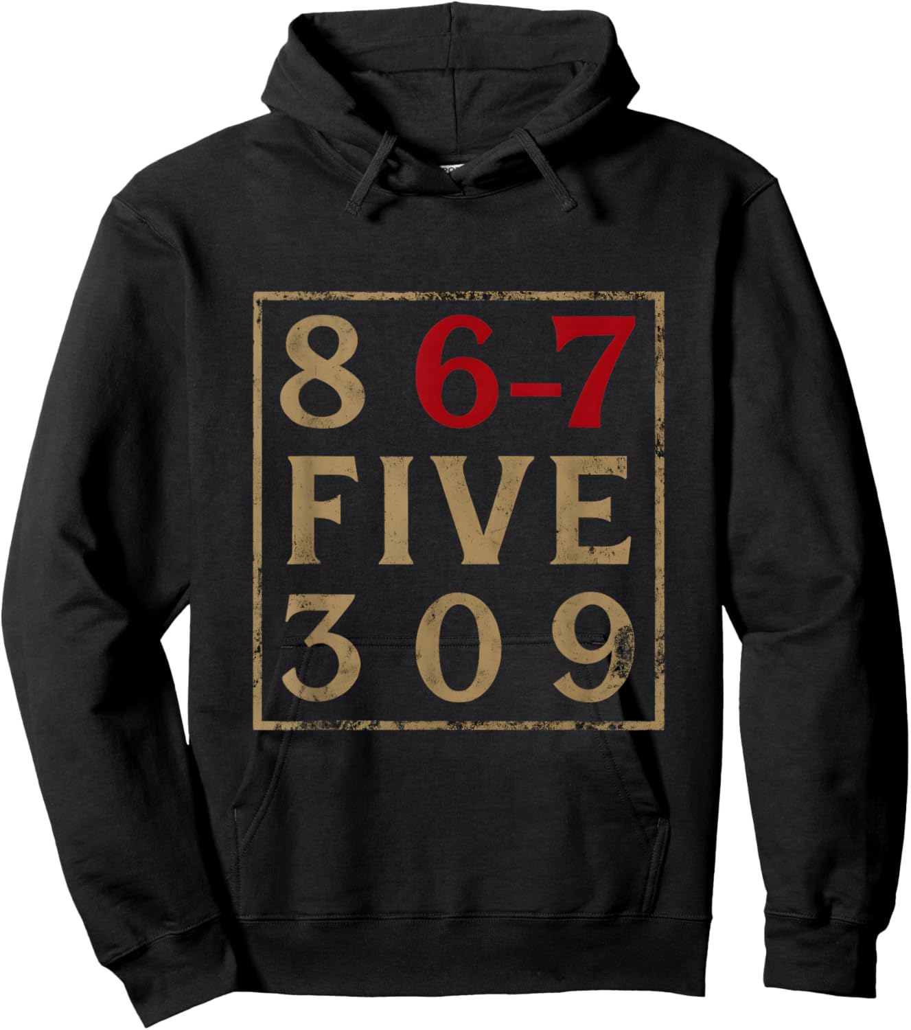 Vintage 80s 867 Five 309 Funny Retro Gen Alpha Meme Hoodie - Hoodie | Black