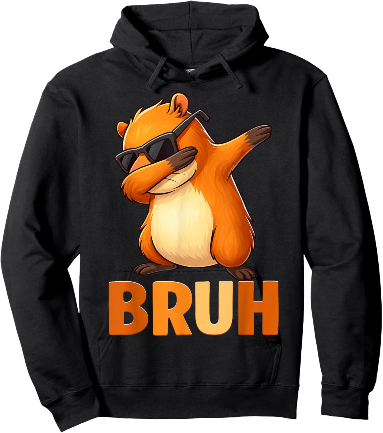 Bruh Funny Cool Dabbing Capybaras Gift Men Boy Hoodie - Hoodie | Black