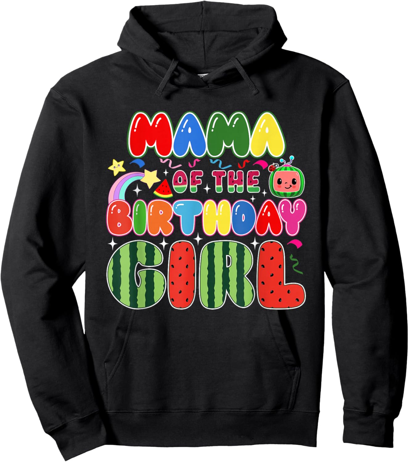Mama of The Birthday Girl Melon Family Matching Funny Hoodie - Hoodie | Black