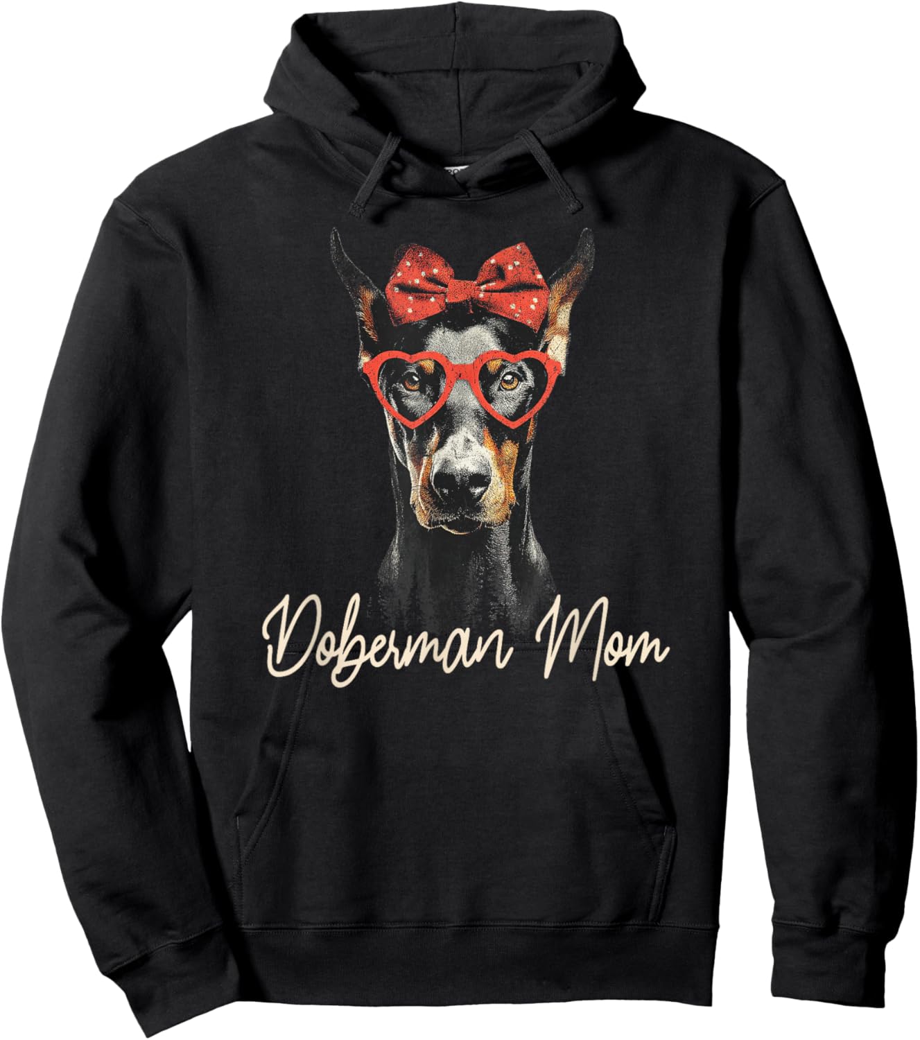 Women's Doberman Dog Vintage Mothers Day for Mom Sister Hoodie - Hoodie | Black