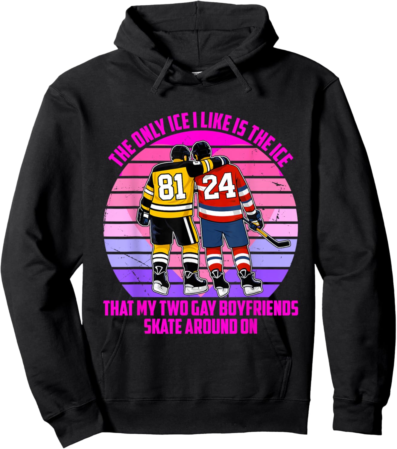 Only Ice I Like is The Ice That My Two Gay Boyfriends Skate Hoodie - Hoodie | Black