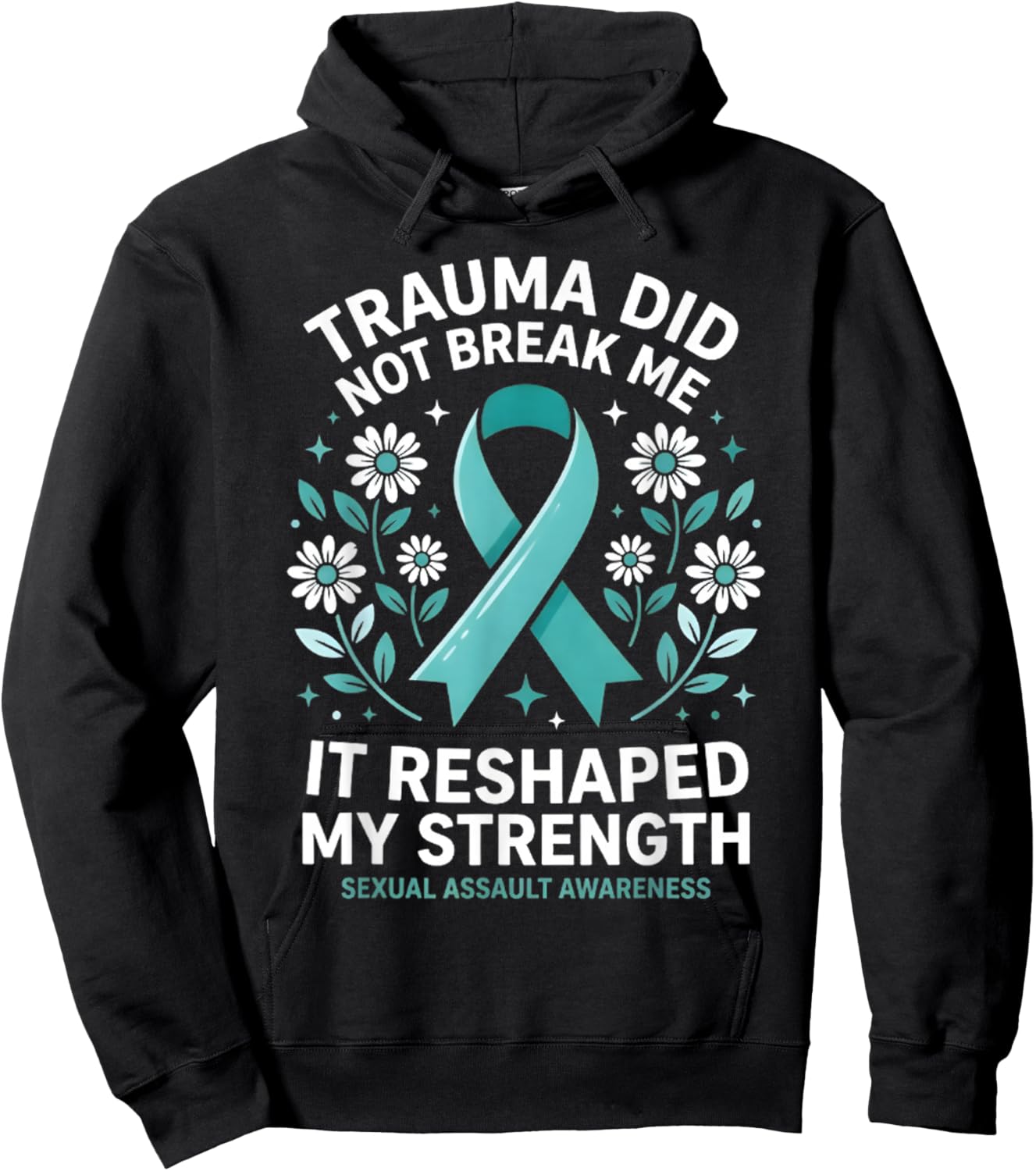 Teal Ribbon Hoodie - Hoodie | Black