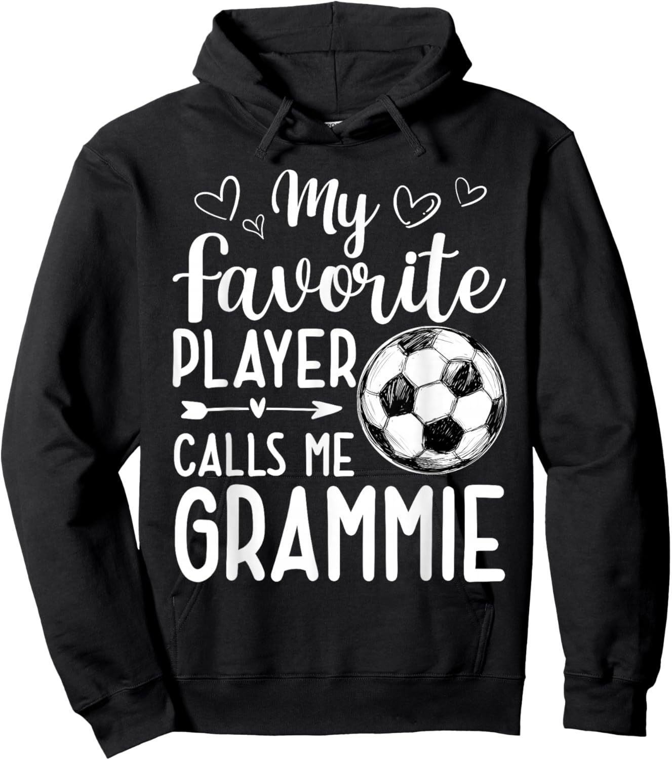 My Favorite Player Calls Me Grammie Soccer Player Hoodie - Hoodie | Black