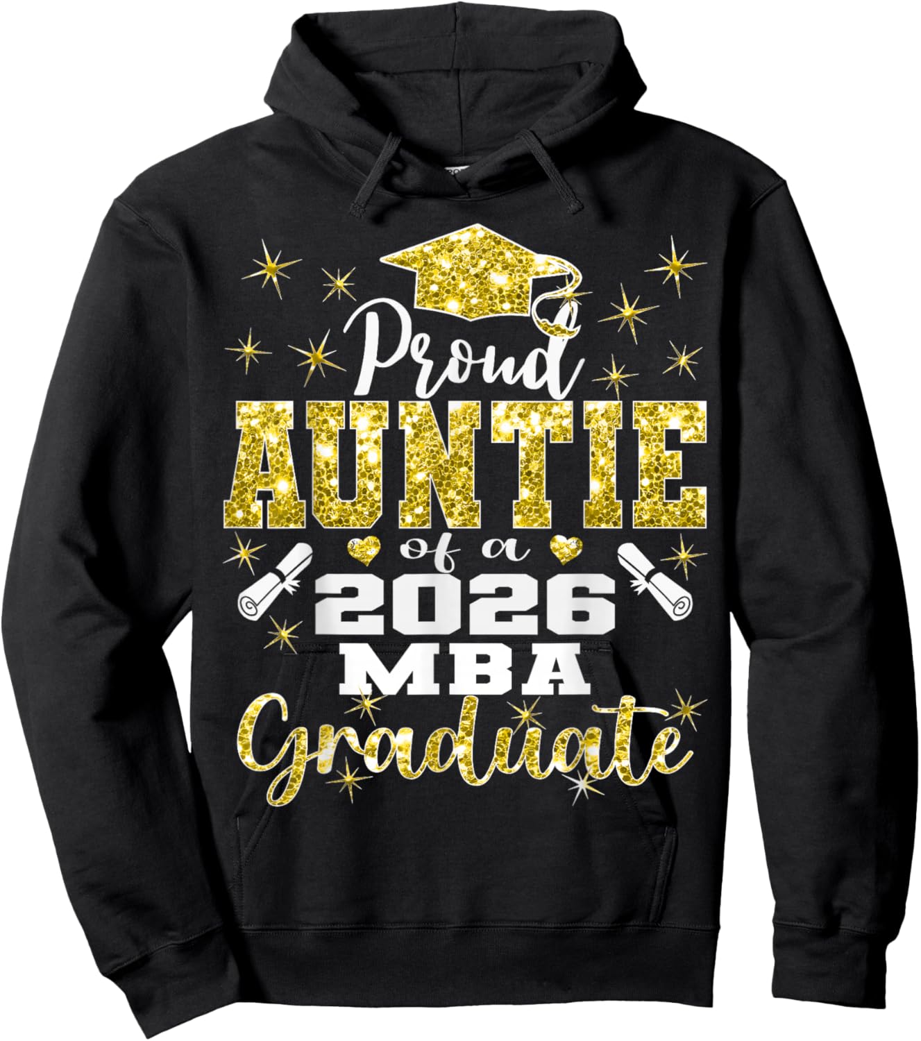 Proud Auntie of Class of 2026 MBA Graduate Grad Family Hoodie - Hoodie | Black