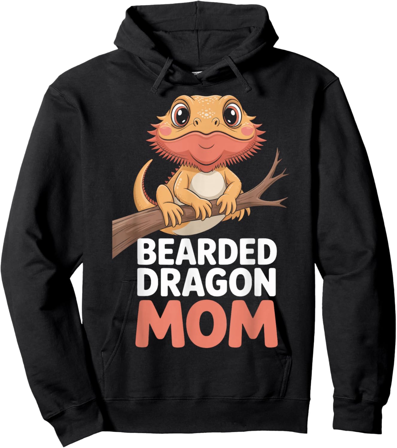 Mom of Bearded Dragon Lizard Lover Herp Owner Pride Hoodie - Hoodie | Black
