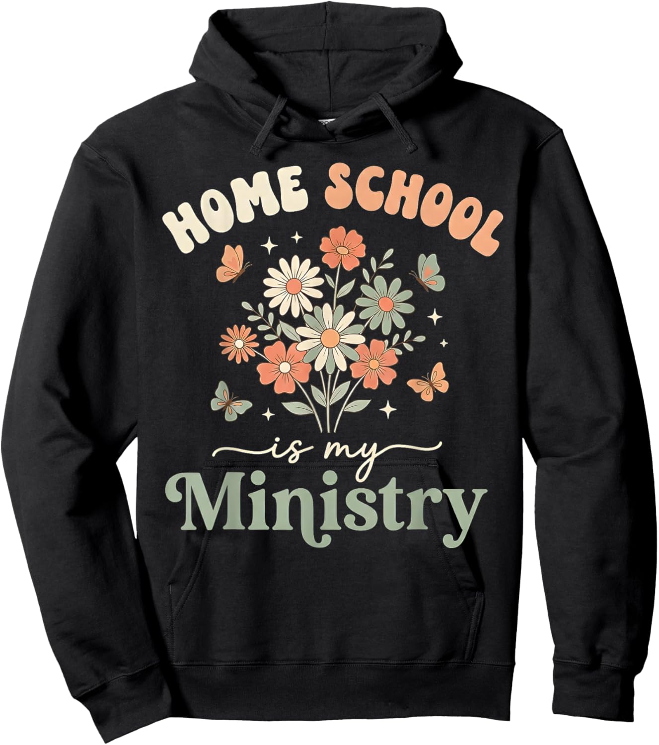 Home School is My Ministry Homeschool Mom Christian Faith Hoodie - Hoodie | Black