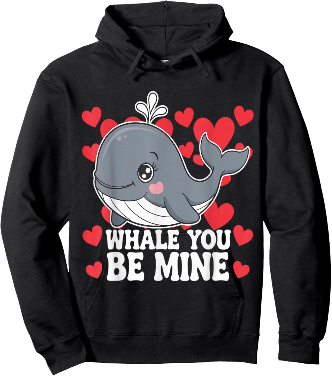 Whale You Be Mine Valentines Day Pun Hoodie - Hoodie | Black
