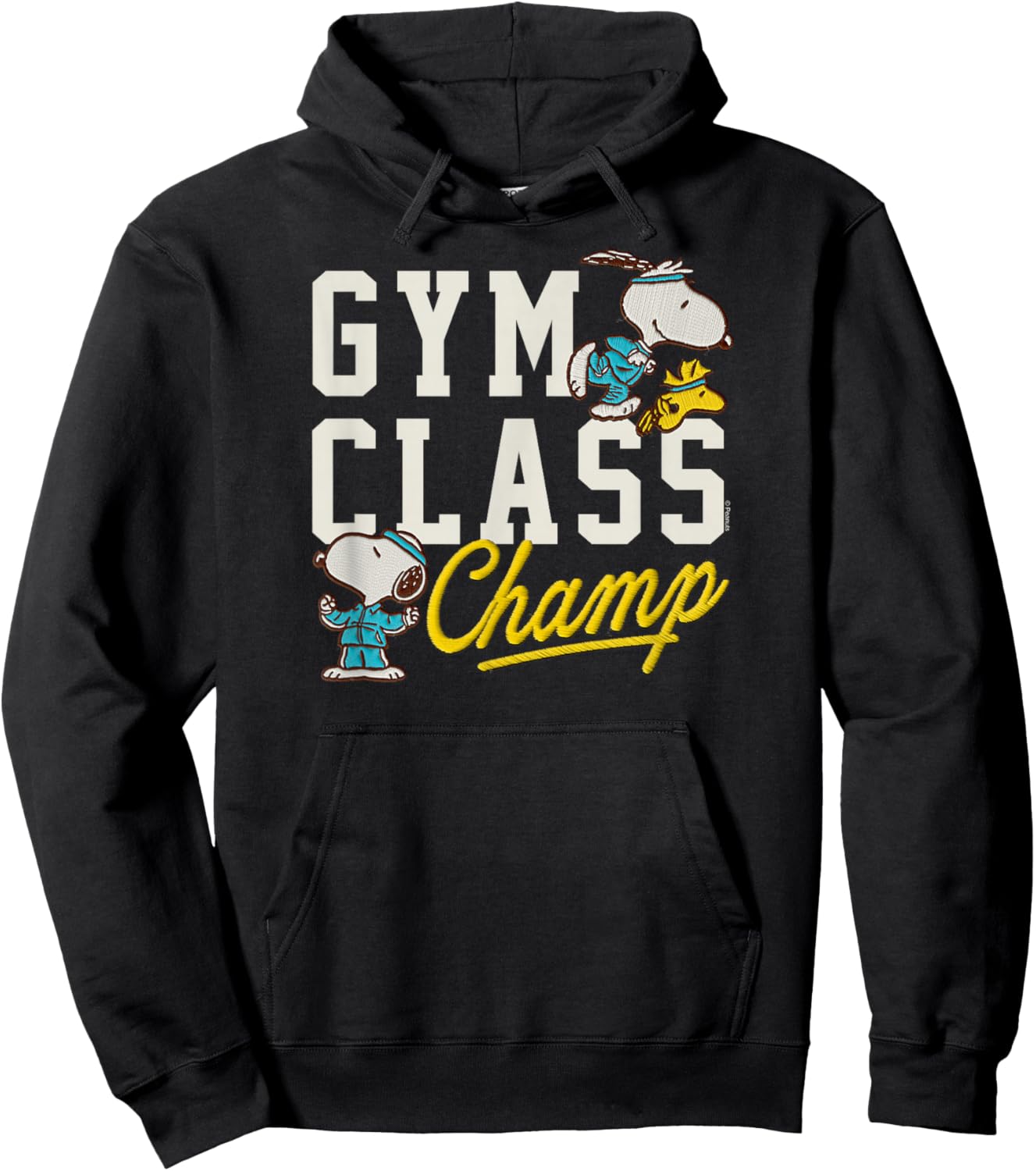 Peanuts - Snoopy & Woodstock- Gym Class Champ Hoodie - Hoodie | Black
