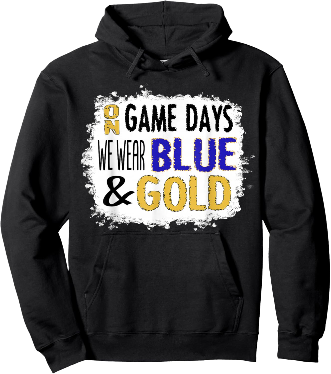 On Game Days We Wear Blue & Gold Pride College School Spirit Hoodie - Hoodie | Black
