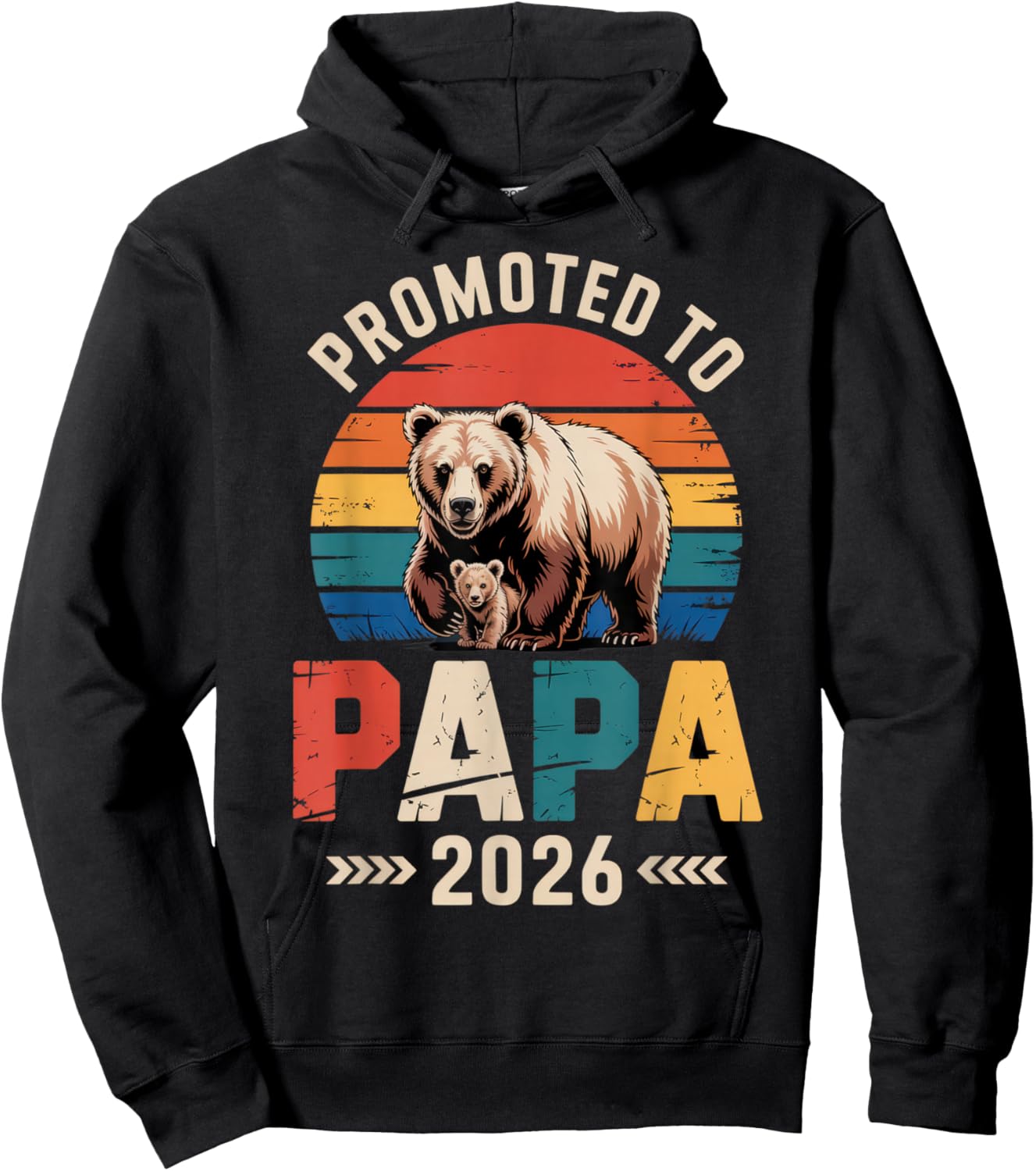 Promoted to Papa 2026 Proud Dad Family Announcement Hoodie - Hoodie | Black