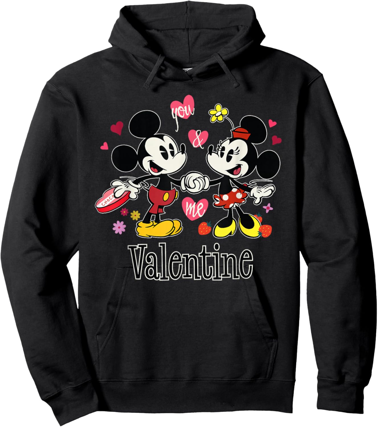 Disney Mickey & Minnie Valentine's Day You & Me, Valentine Hoodie - Hoodie | Black