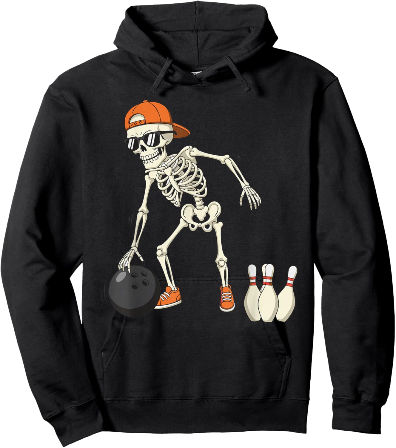 Halloween Skeleton Funny Bowling Lovers for Teens Boys Men Hoodie - Hoodie | Black