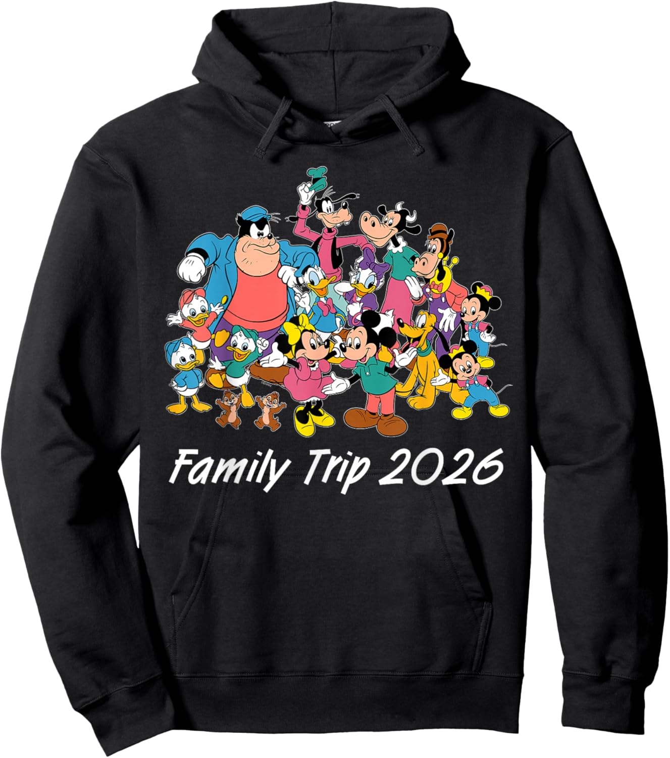 Disney Classic Characters Family Trip 2026 Matching Vacation Hoodie - Hoodie | Black