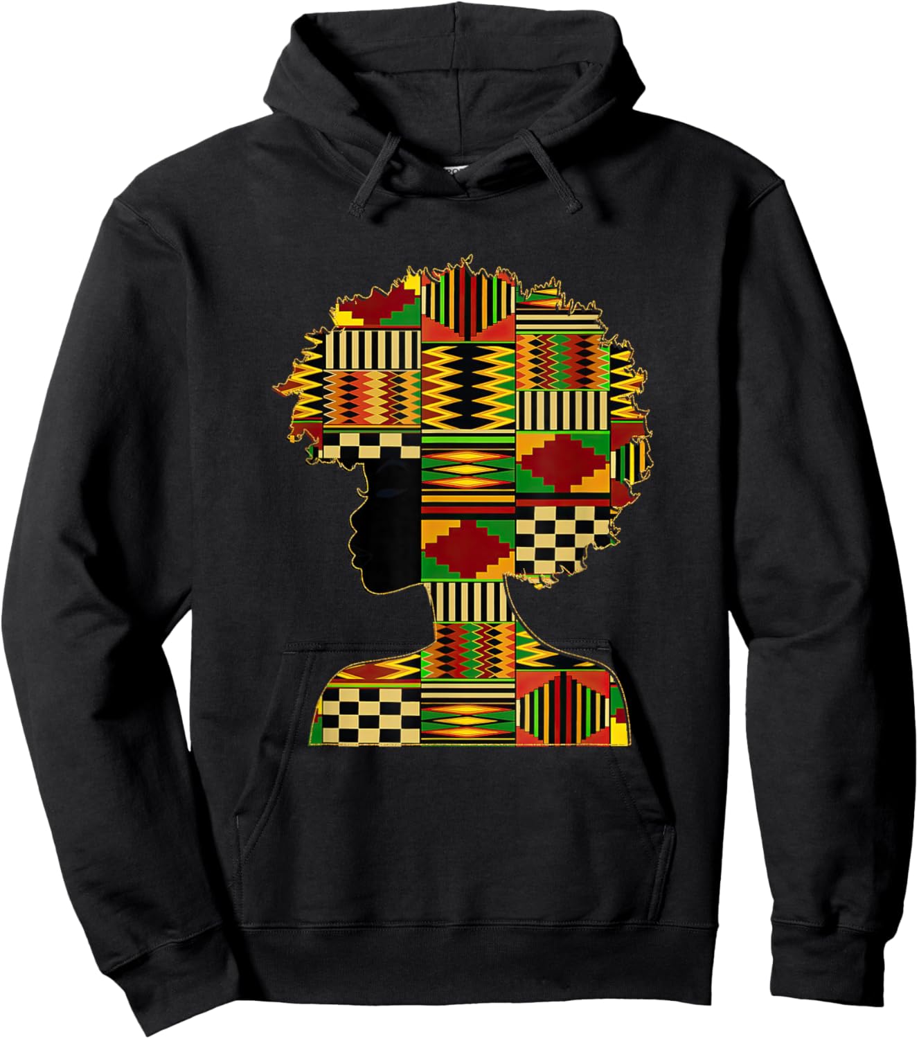 Black History Month Kente Afro Woman Girl African American Hoodie - Hoodie | Black
