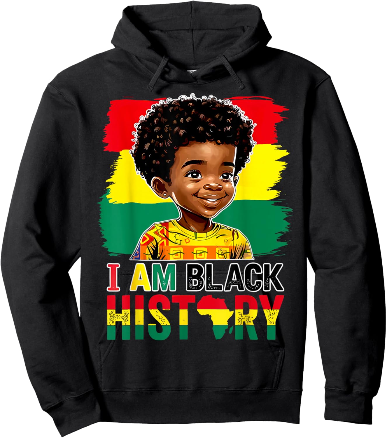 I Am Black History Boys Men Patriotic African American Hoodie - Hoodie | Black
