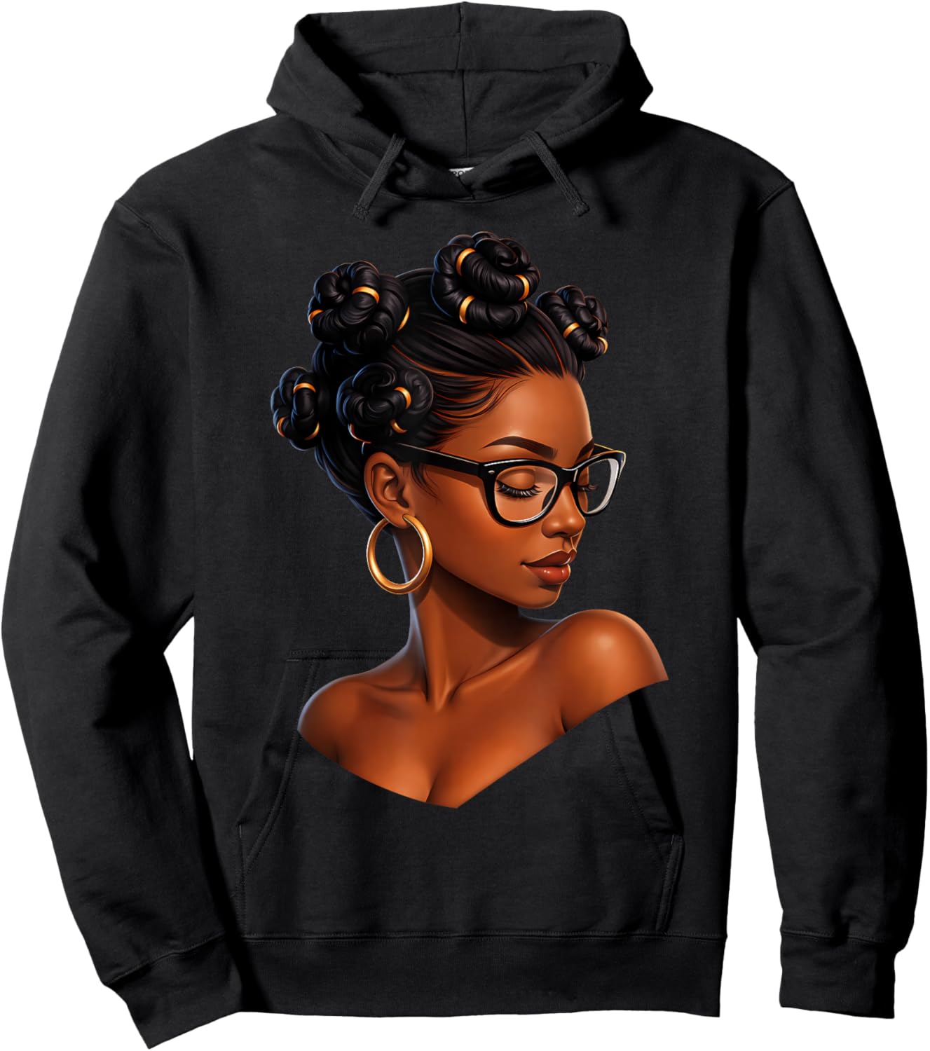 Melanin Afro Woman African American Black History Month Hoodie - Hoodie | Black