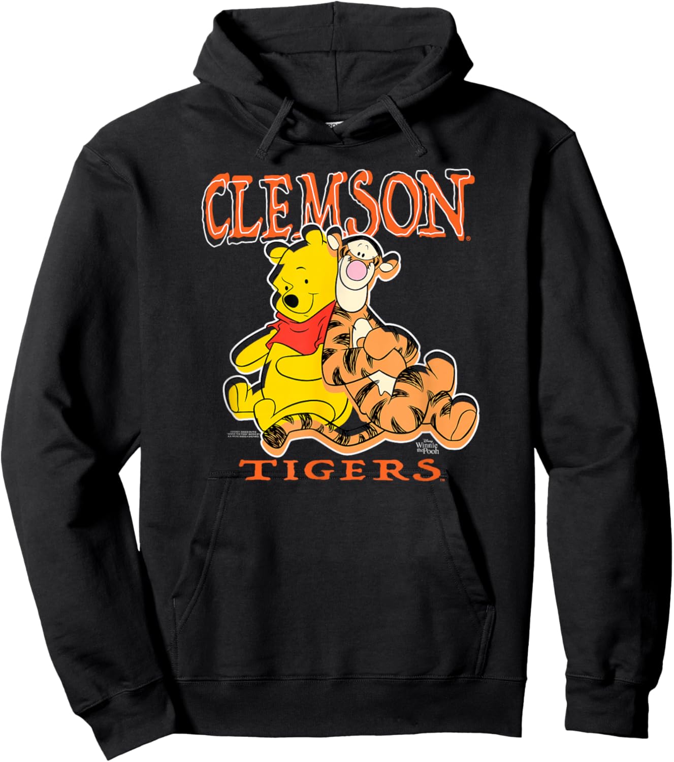 Clemson Tigers Winnie The Pooh and Tigger Logo Hoodie - Hoodie | Black