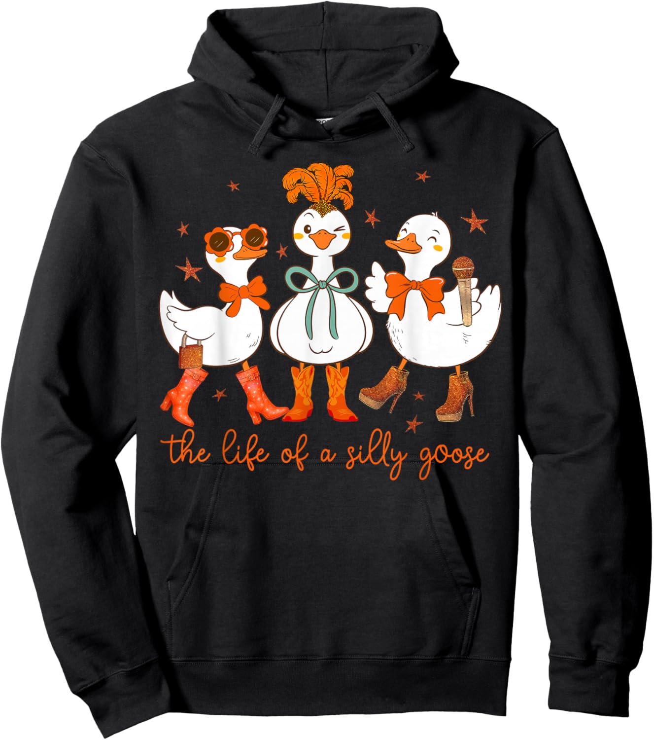 Funny The Life of a Silly Goose Retro Goose Meme Show Girl Hoodie - Hoodie | Black