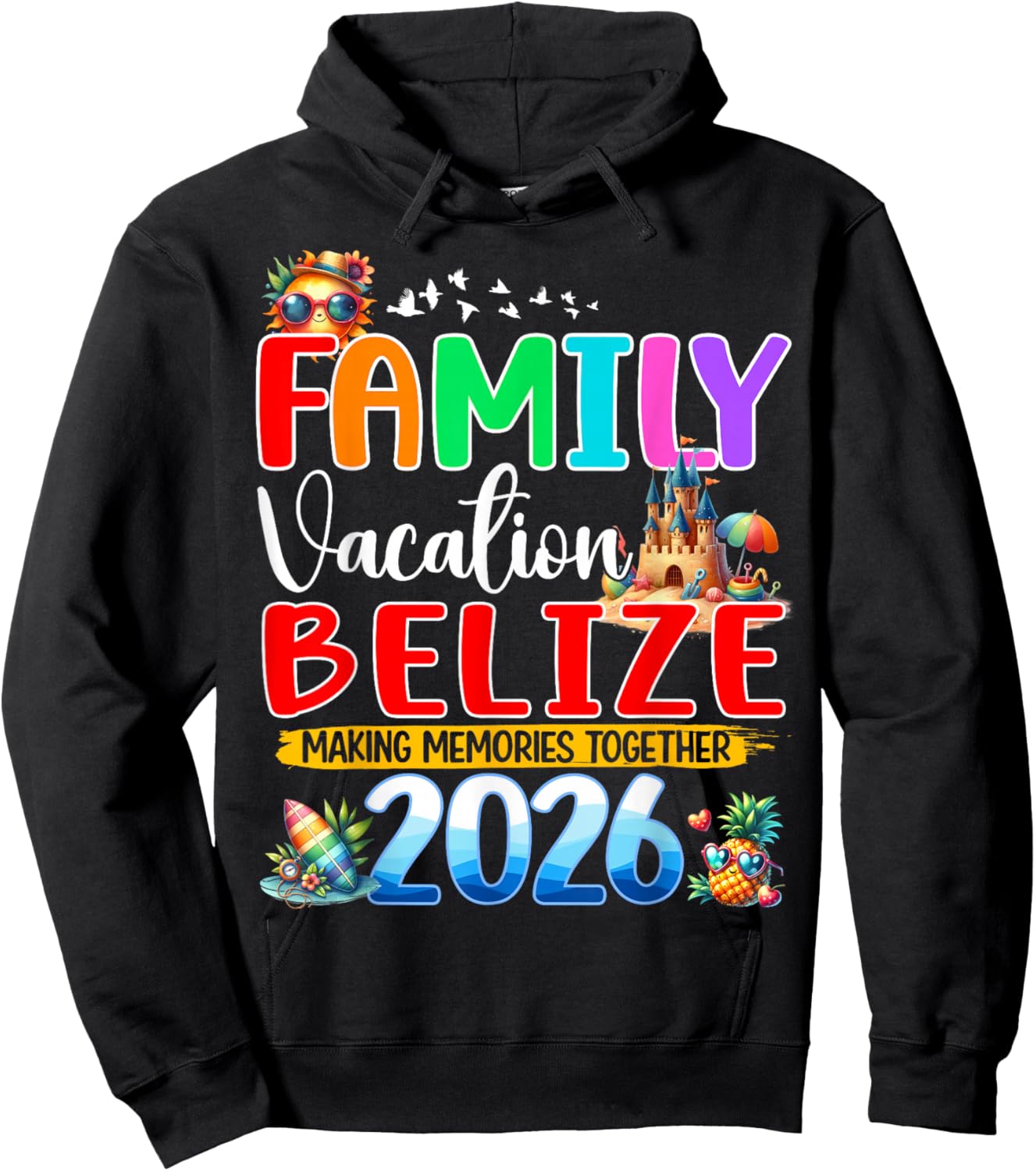 Family Vacation Belize 2026 Holiday Summer Matching Group Hoodie - Hoodie | Black