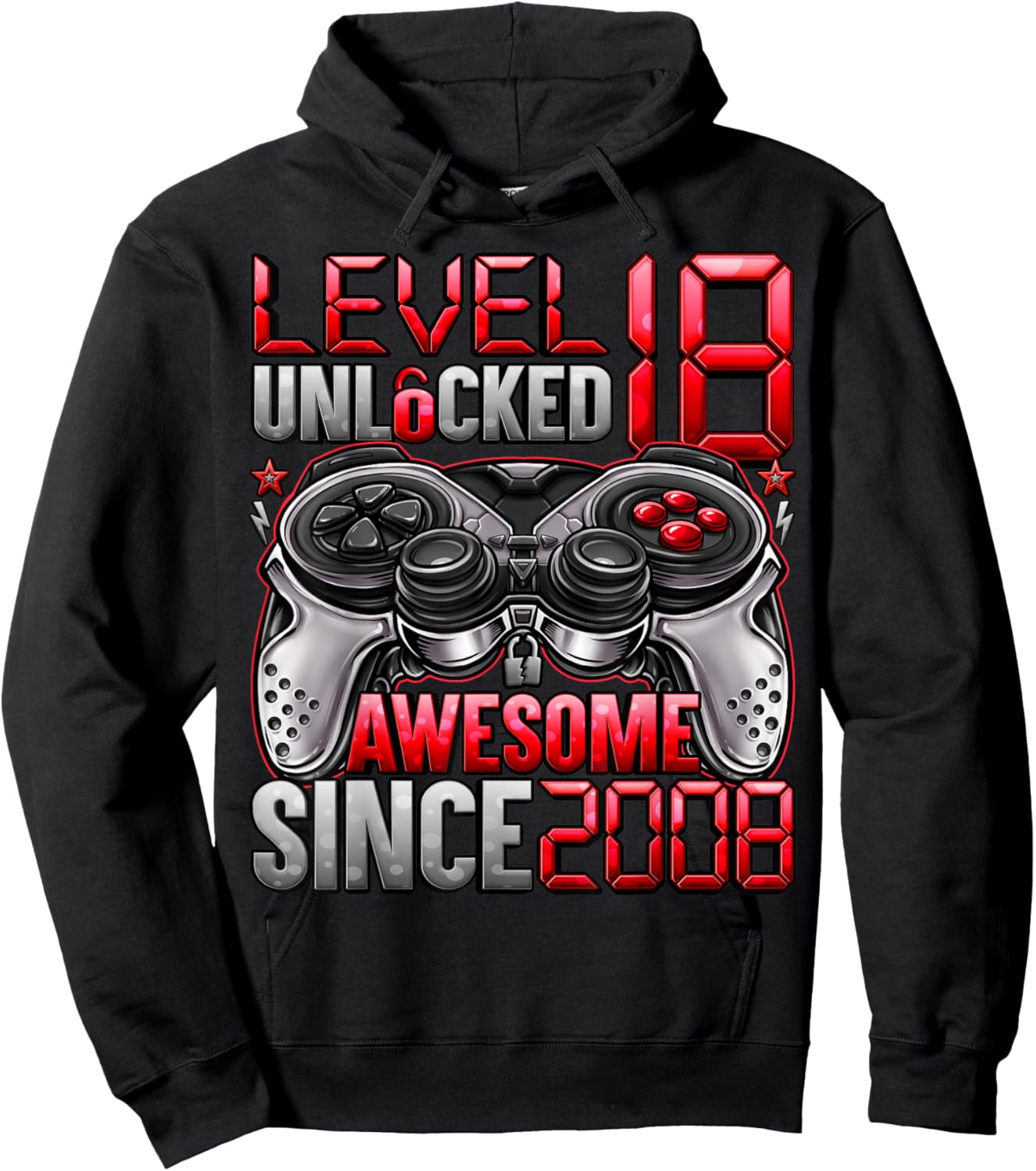 Level 18 Unlocked 18 Year Old Gifts Boys 18th Birthday Boy Hoodie - Hoodie | Black