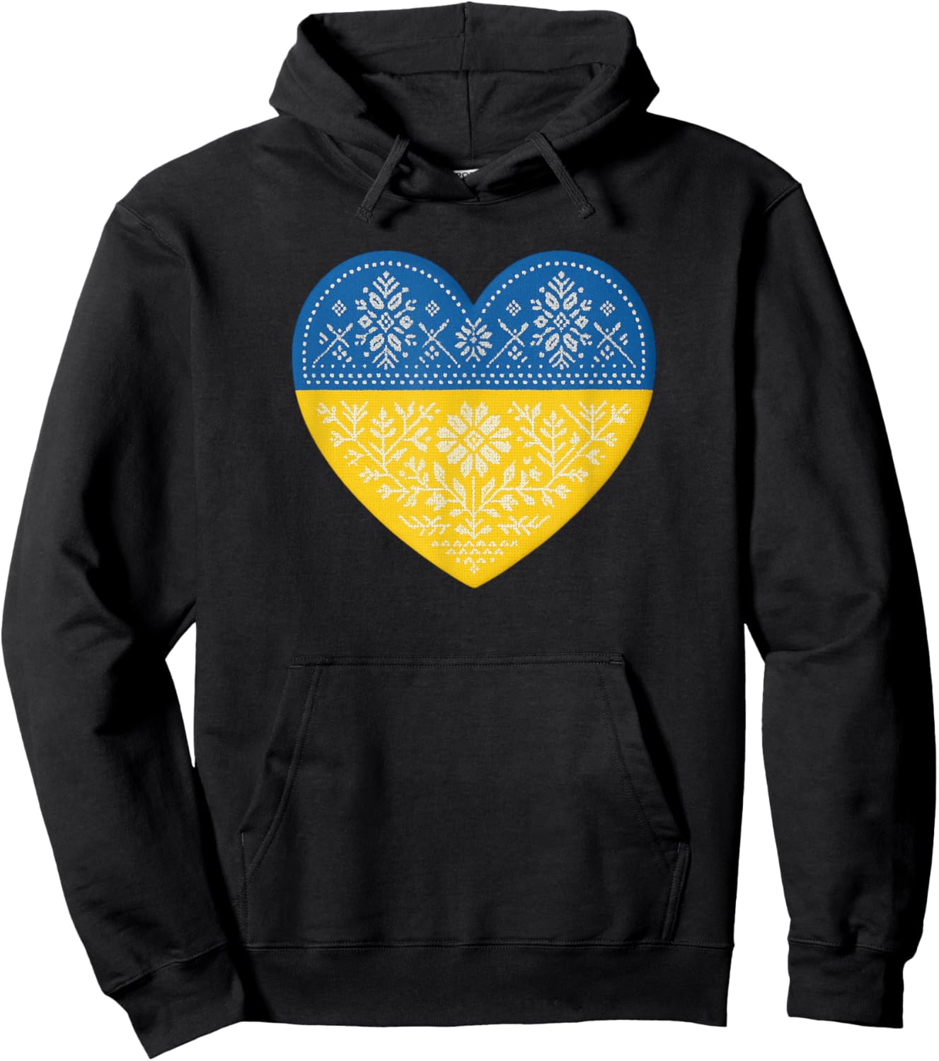 Ukrainian Heart Vyshyvanka Hoodie - Hoodie | Black