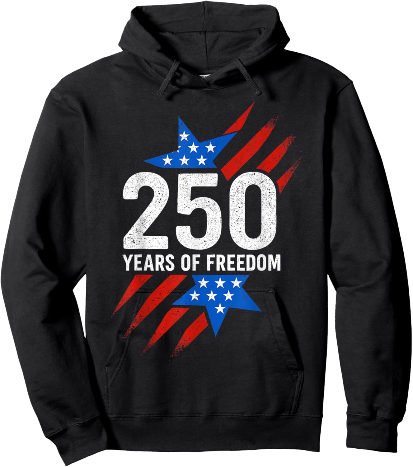 250 Years of Freedom American Flag 250th Birthday Hoodie - Hoodie | Black
