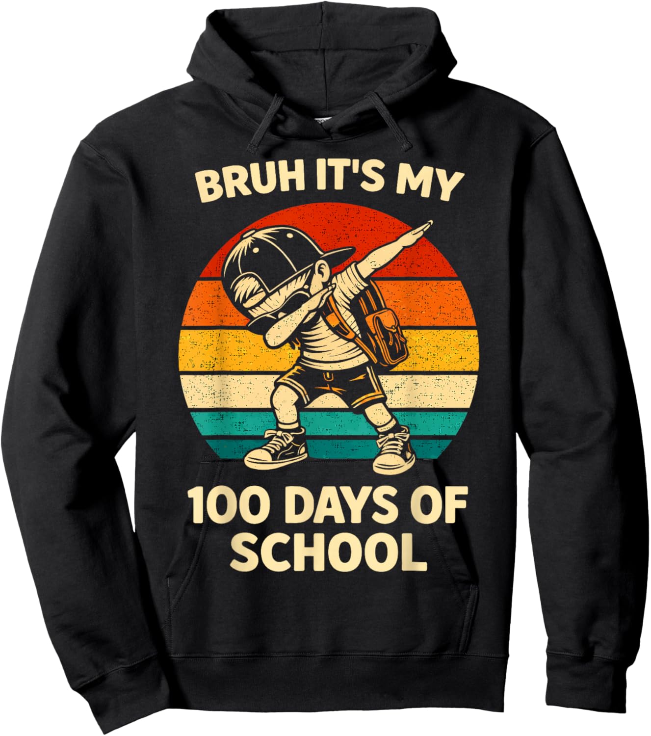 Bruh It's My 100 Days of School Dabbing 100th Day Boys Kids Hoodie - Hoodie | Black