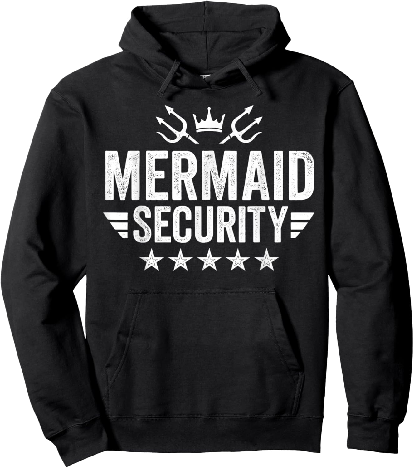 Mermaid Security for Beach Summer Matching Mermaid Squad Hoodie - Hoodie | Black
