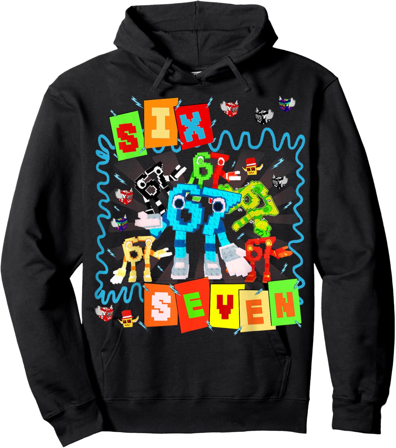Six Seven 67 Brainrot Gaming Funny Gifts Boys Kids Hoodie - Hoodie | Black