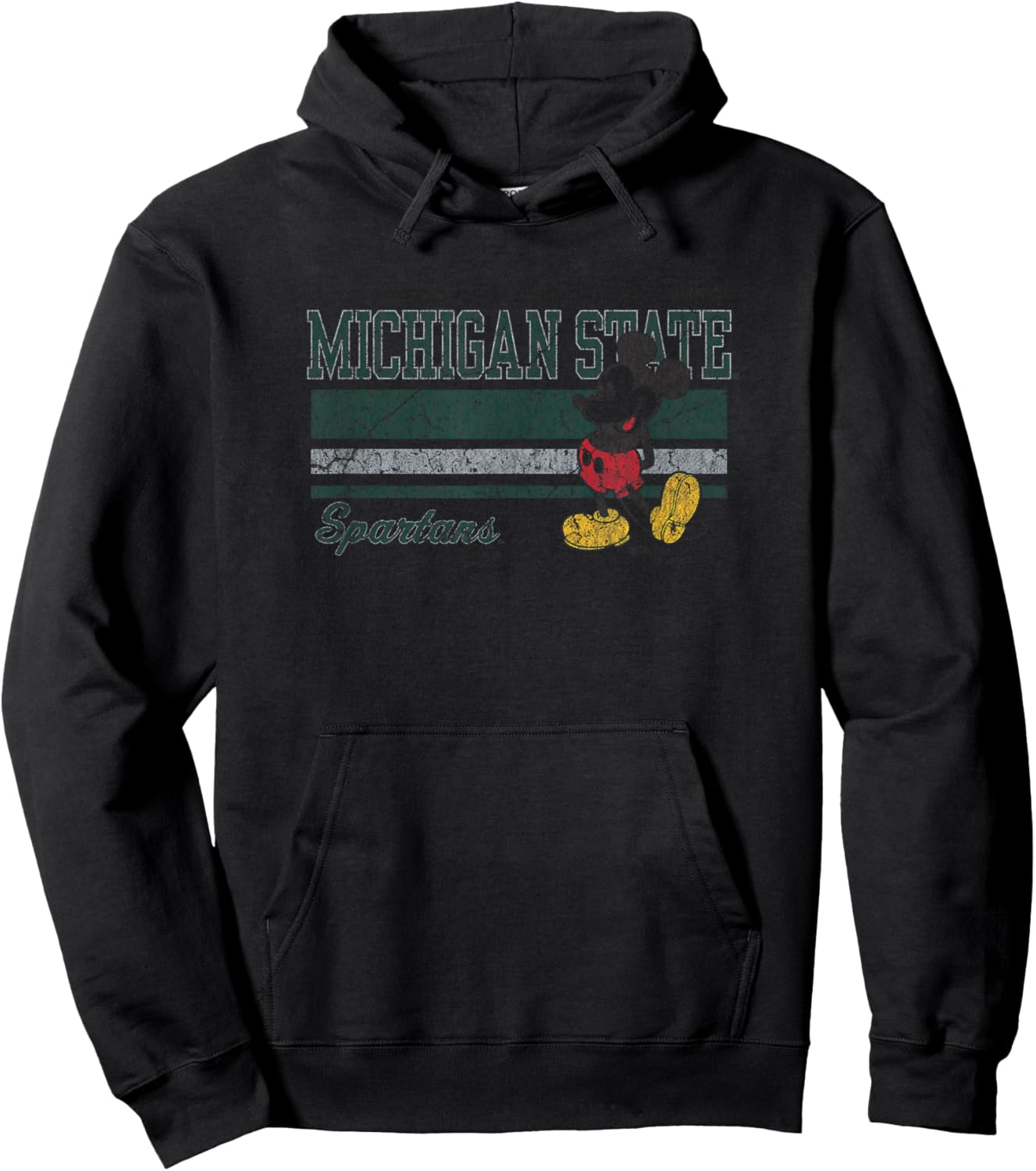 Michigan State Spartans Mickey Mouse Vintage White Hoodie - Hoodie | Black