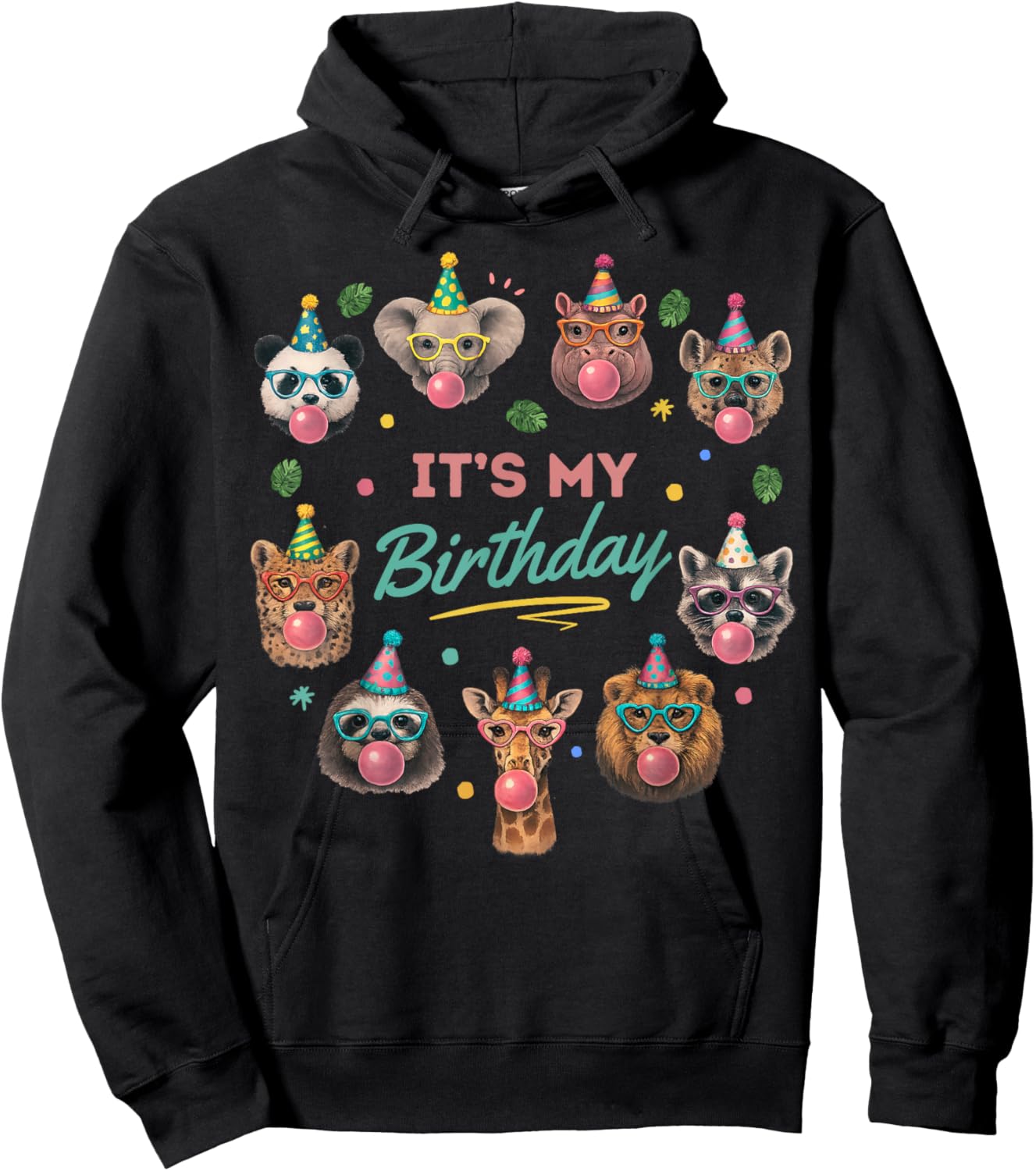 Wild Jungle Animal Birthday Safari Hoodie - Hoodie | Black