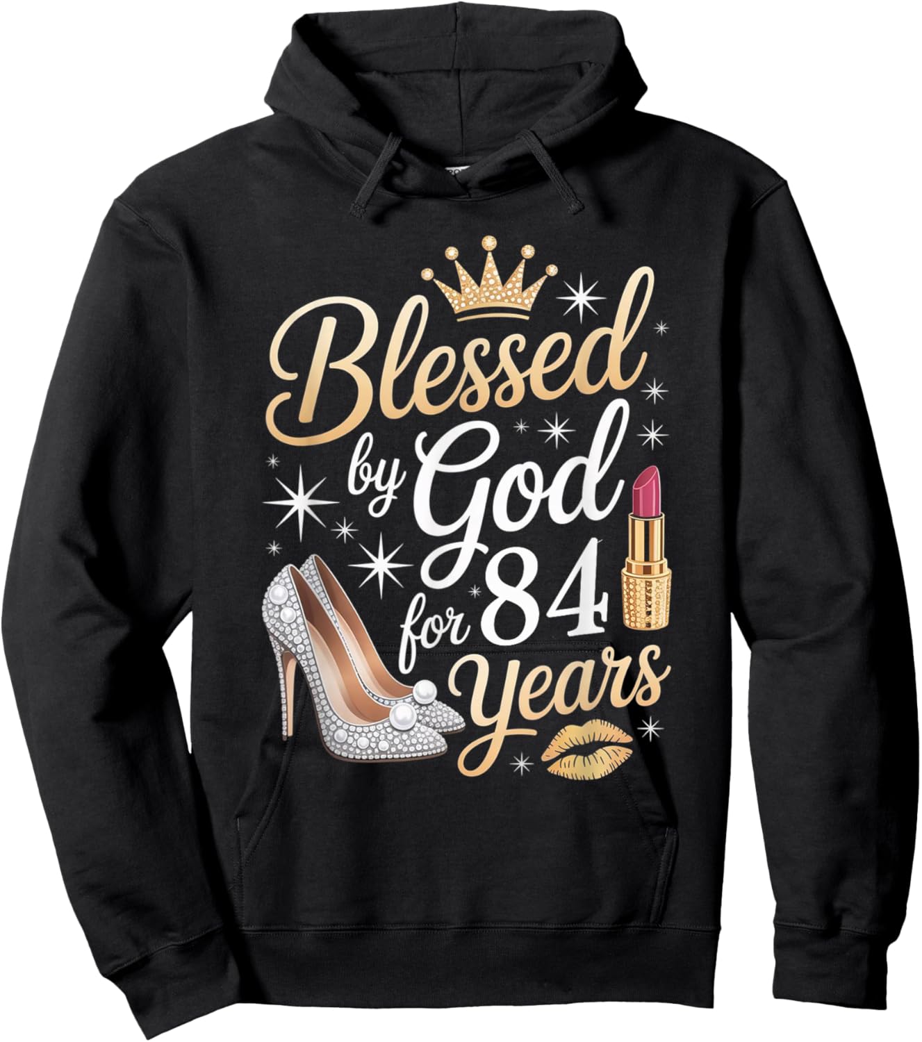 Blessed by God for 84 Years Happy 84th Birthday Hoodie - Hoodie | Black