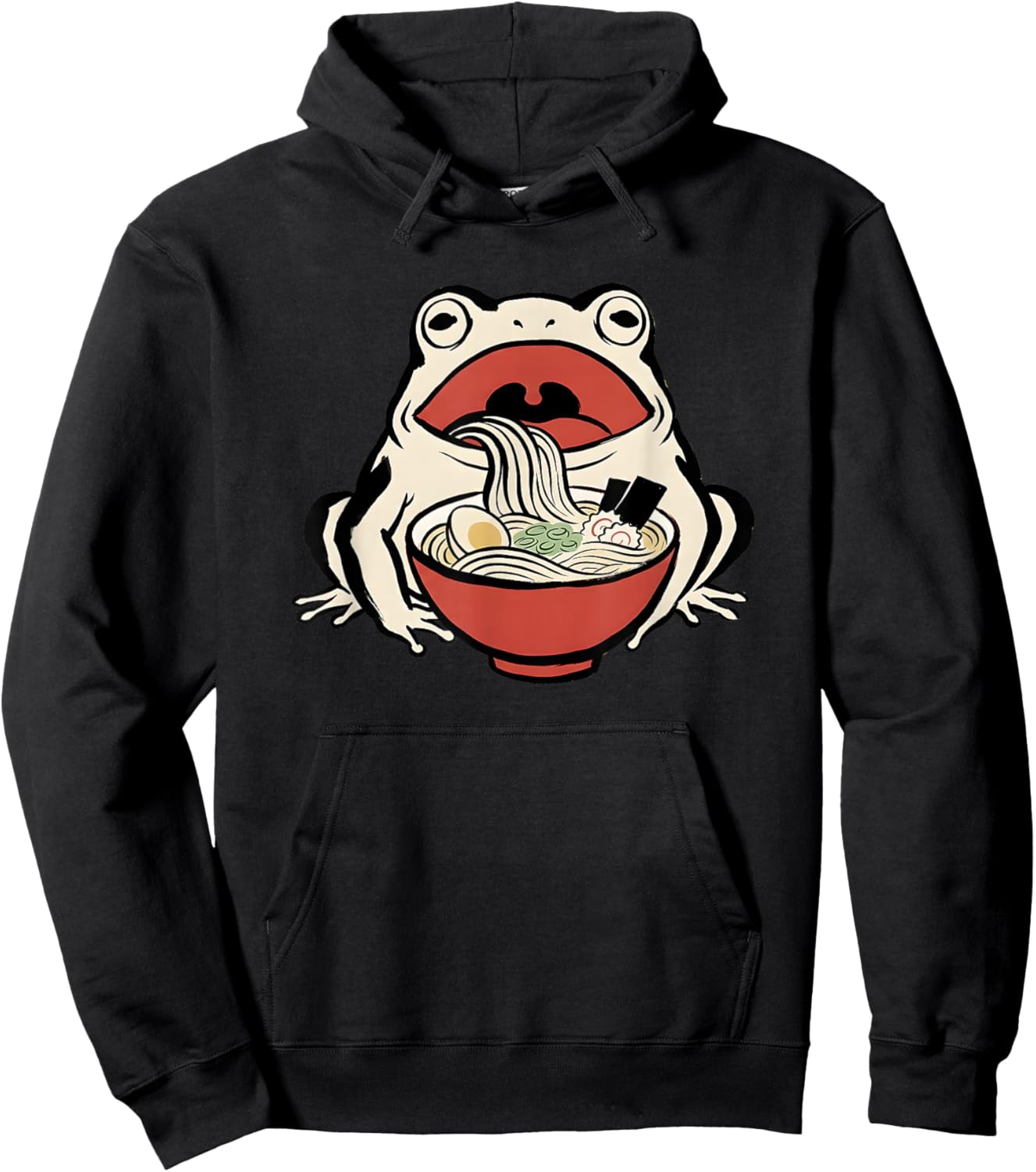 Frog Ramen Japanese Art Noodles Kawaii Anime Frog Ramen Hoodie - Hoodie | Black