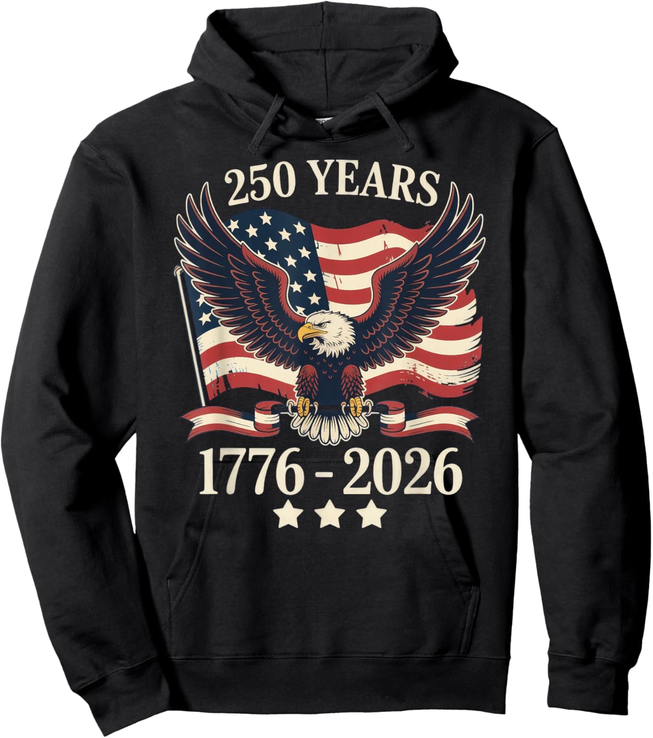 250 Years American 1776-2026 250th Birthday USA Hoodie - Hoodie | Black