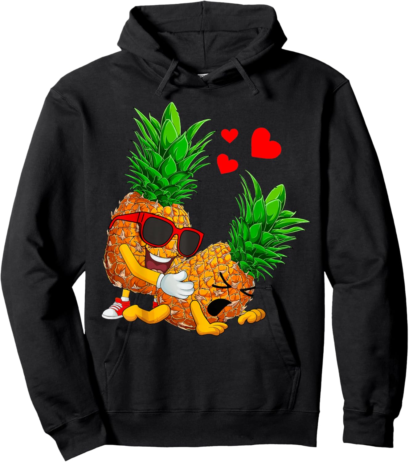 Swinging Pineapples Couple Swingers Valentines Men Women Hoodie - Hoodie | Black