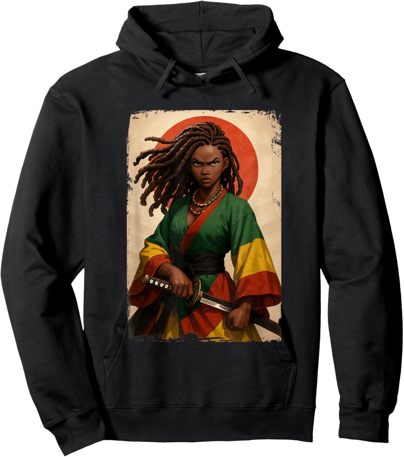 Black Woman Samurai Kimono Black History Month Hoodie - Hoodie | Black