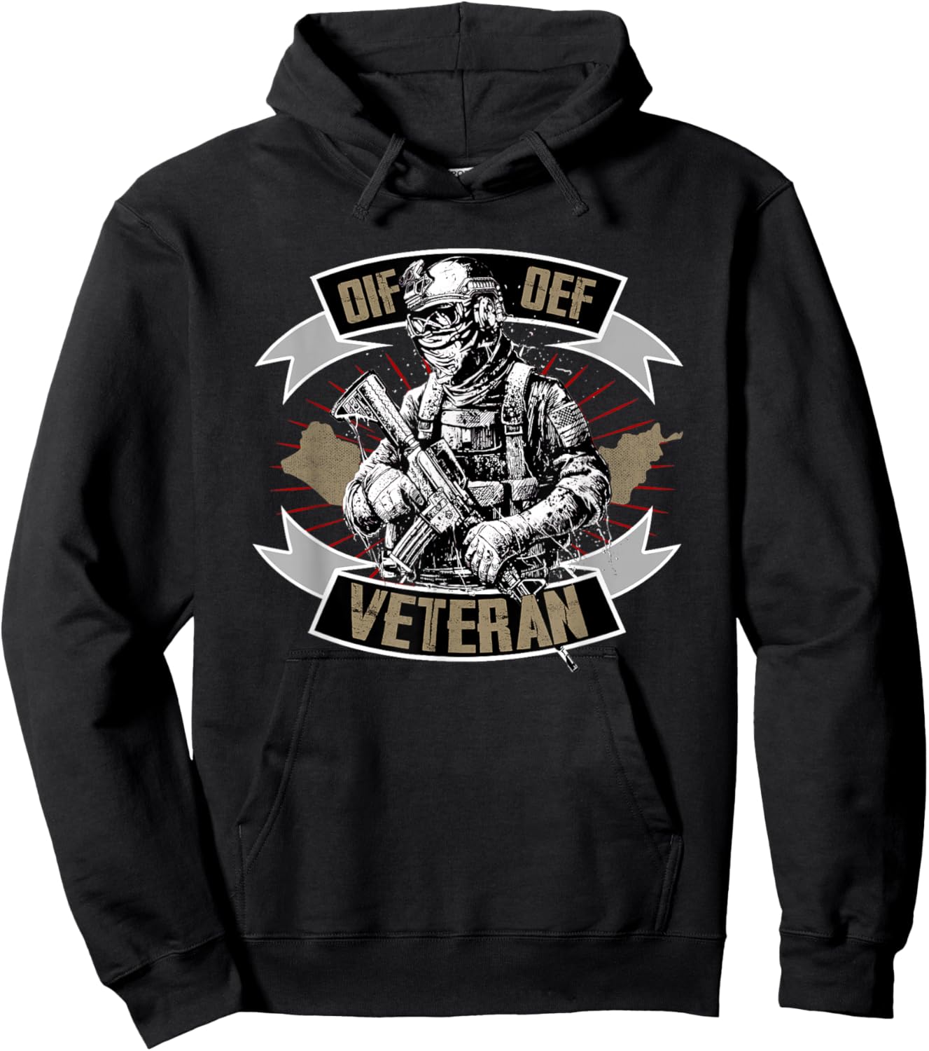 Veteran OIF OEF Proud Military Service Quote Hoodie - Hoodie | Black