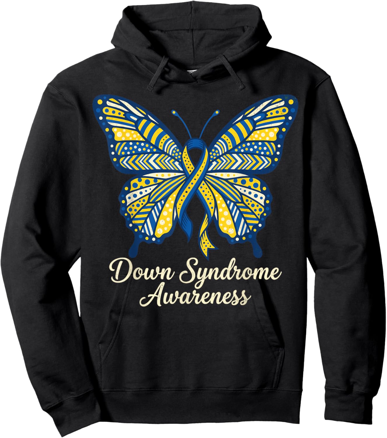 Down Syndrome Awareness Sunflower Ribbon Inclusion Support Hoodie - Hoodie | Black