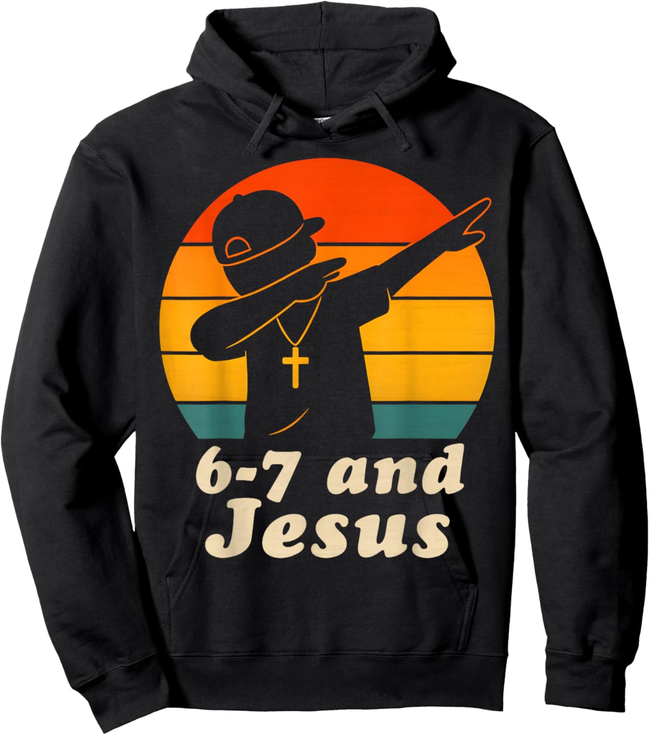 Christian 6 7 School Dabing Boy 67 Meme Funny Six Seven Kids Hoodie - Hoodie | Black