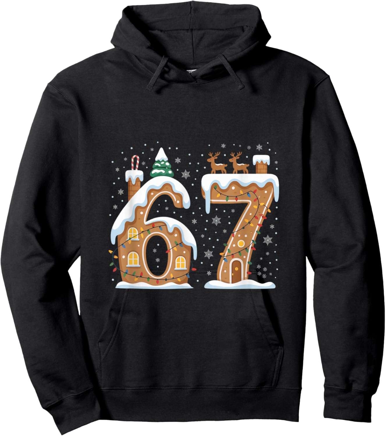 Christmas 67 Funny Xmas Six Seven Ugly Sweater 6-7 Hoodie - Hoodie | Black