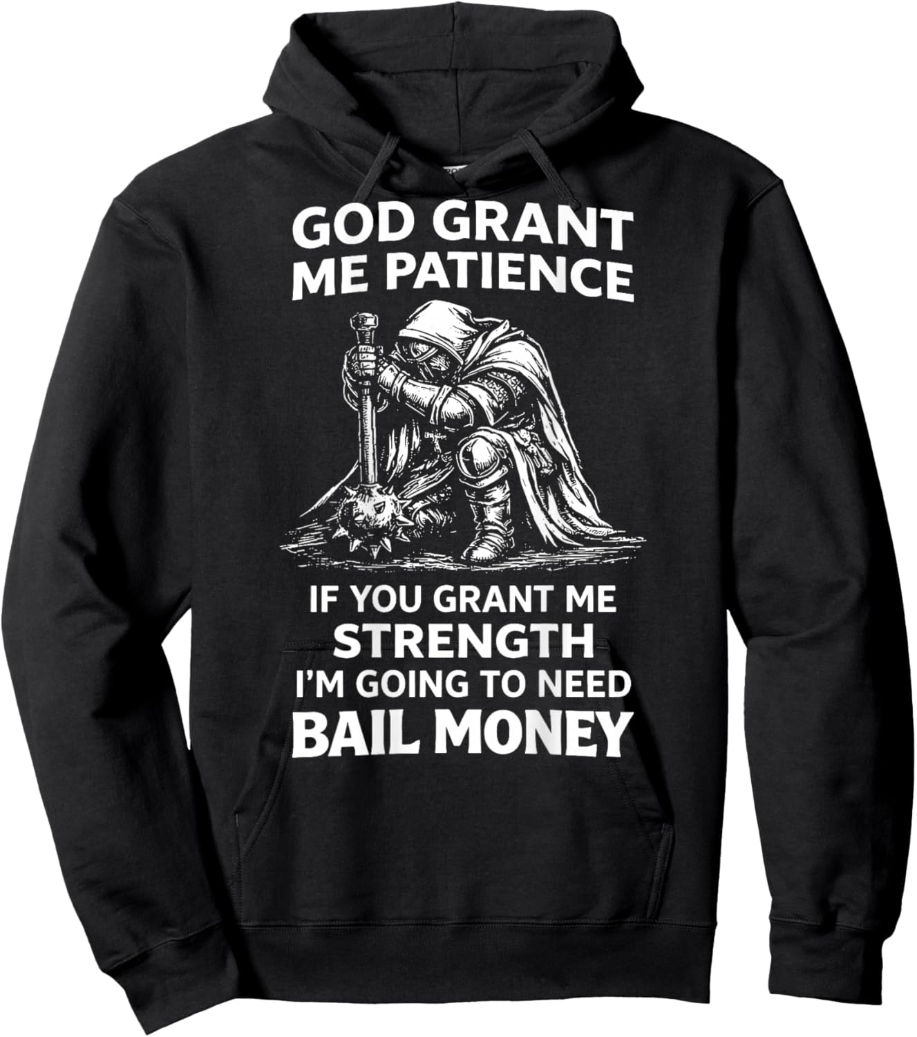 (ON Back) God Grant Me Patience If You Grant Me Strength Hoodie - Hoodie | Black