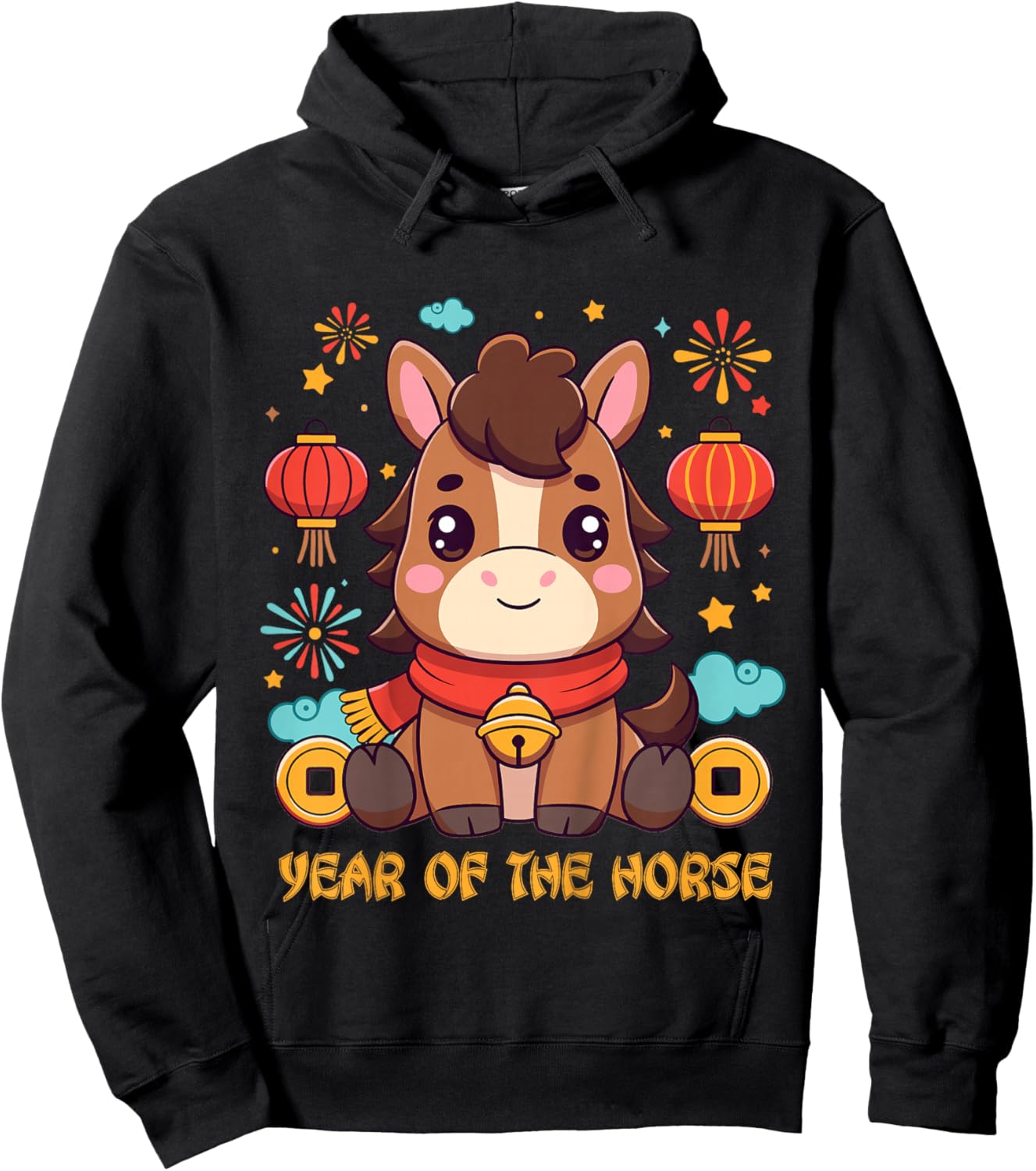 Chinese New Year 2026 Year of The Horse Toddler Kids Hoodie - Hoodie | Black