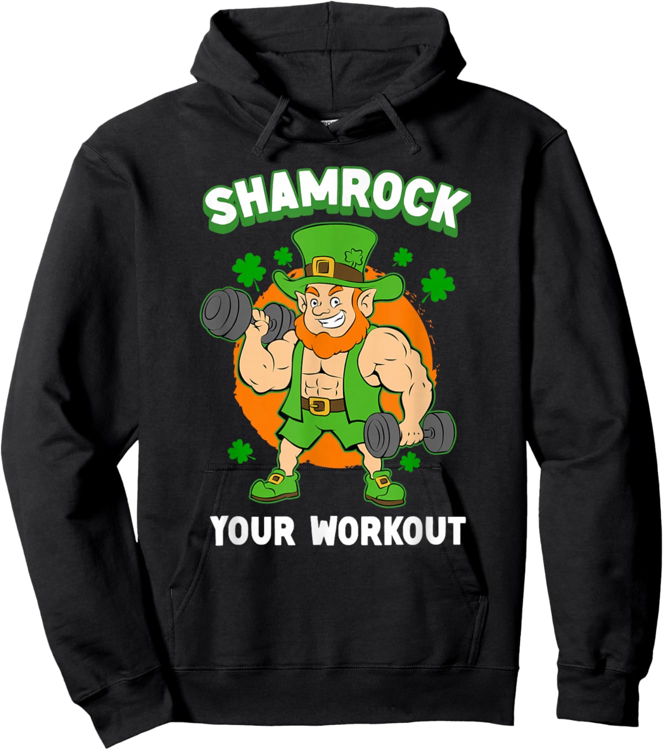 Shamrock Your Workout St. Patrick's Day Gym Lifting Weights Hoodie - Hoodie | Black