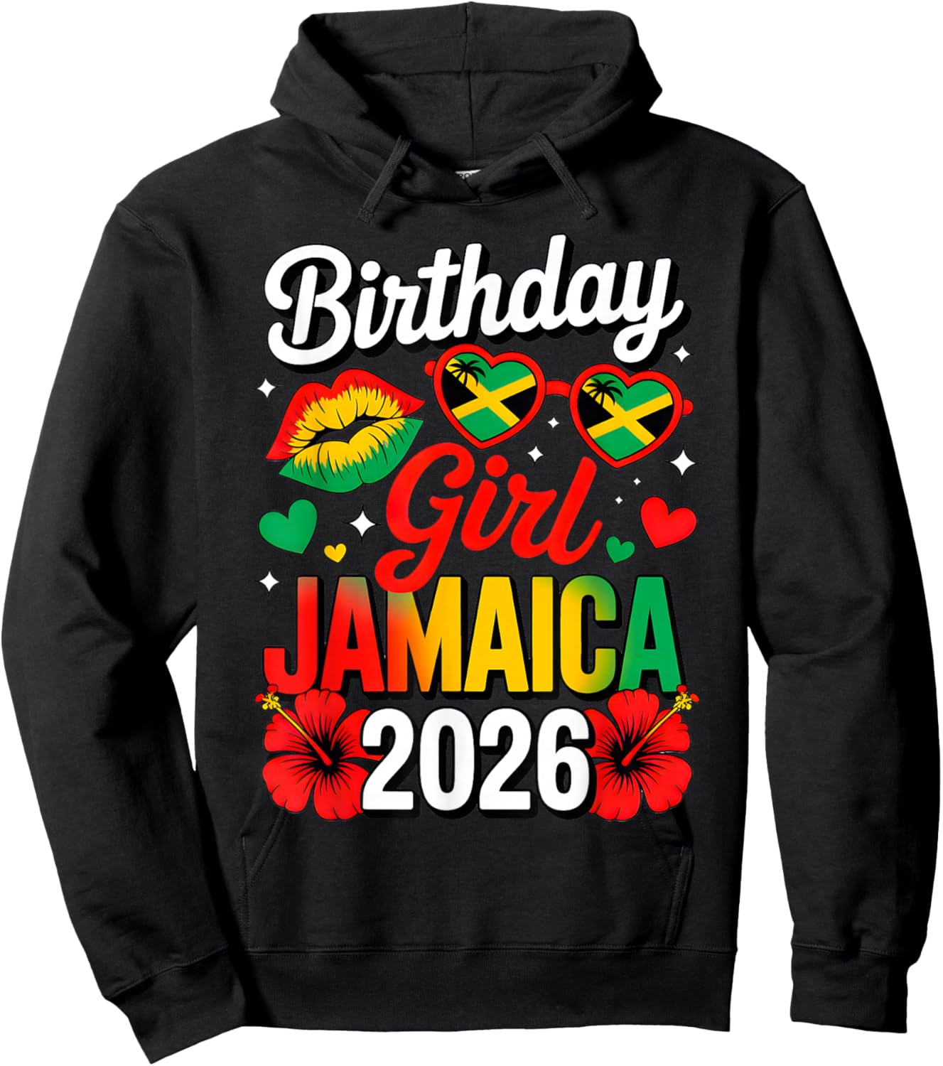 Birthday Crew Jamaica 2026 Family Reunion & Girls Trip Hoodie - Hoodie | Black