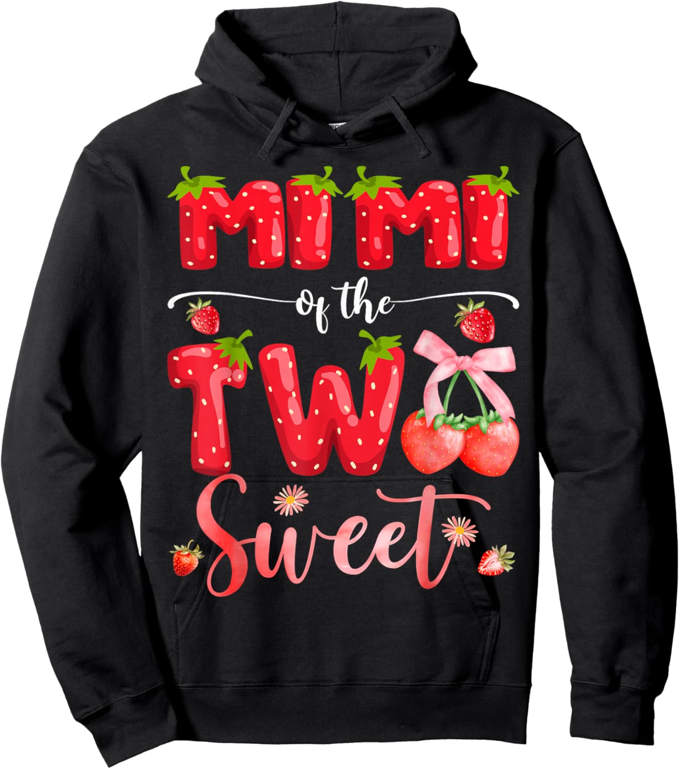 Mimi of The Two Sweet 2nd Birthday Girl Strawberry Hoodie - Hoodie | Black