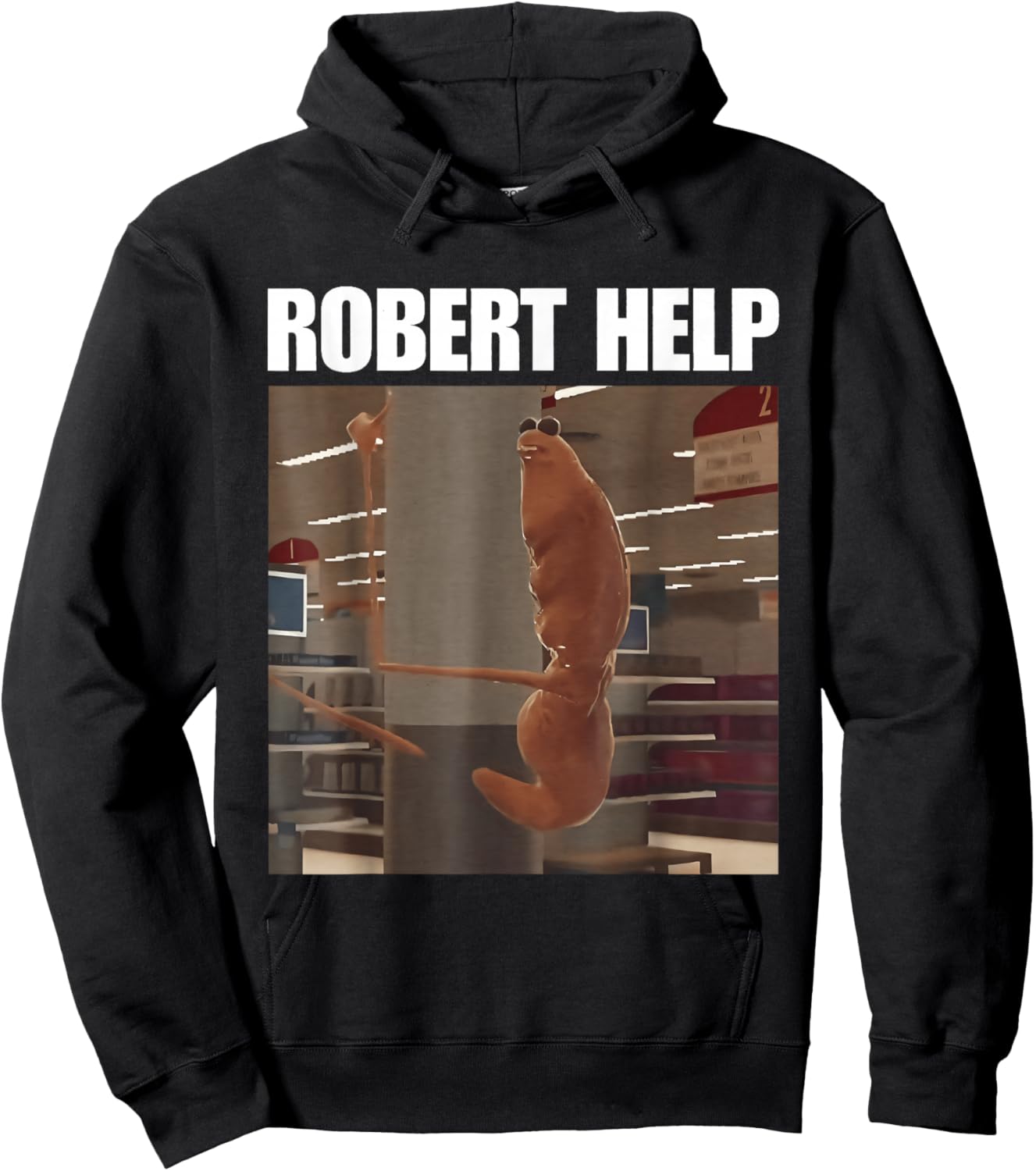 Robert Help Funny Marcus The Worm Meme Hoodie - Hoodie | Black