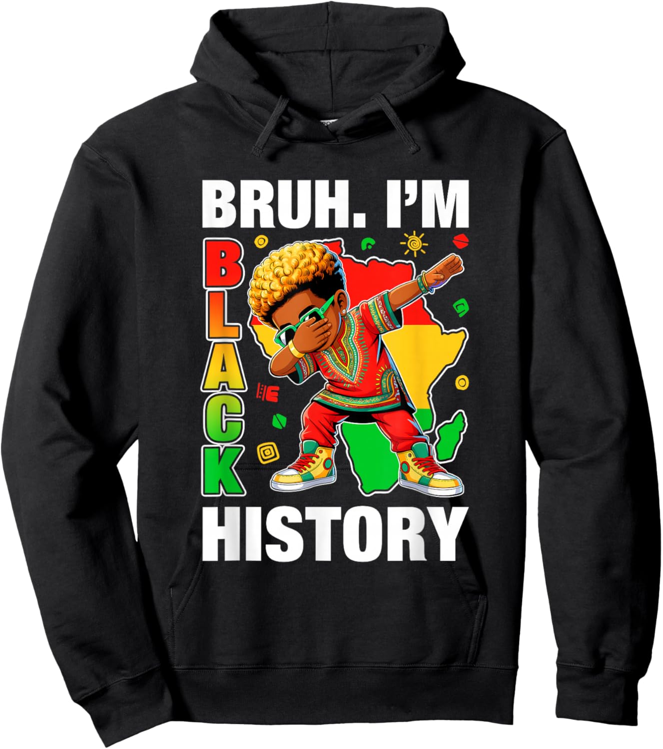 I Am Black History Dabbing Afro Men Boy Black History Month Hoodie - Hoodie | Black